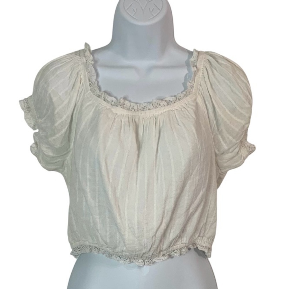 AMERICAN EAGLE Outfitters Cropped Peasant Top Sz S